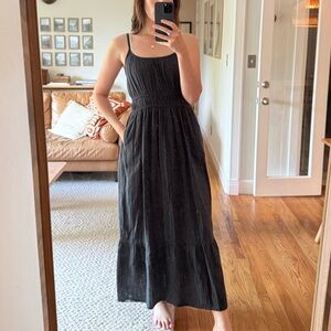 Pact charcoal/black spaghetti strap dress